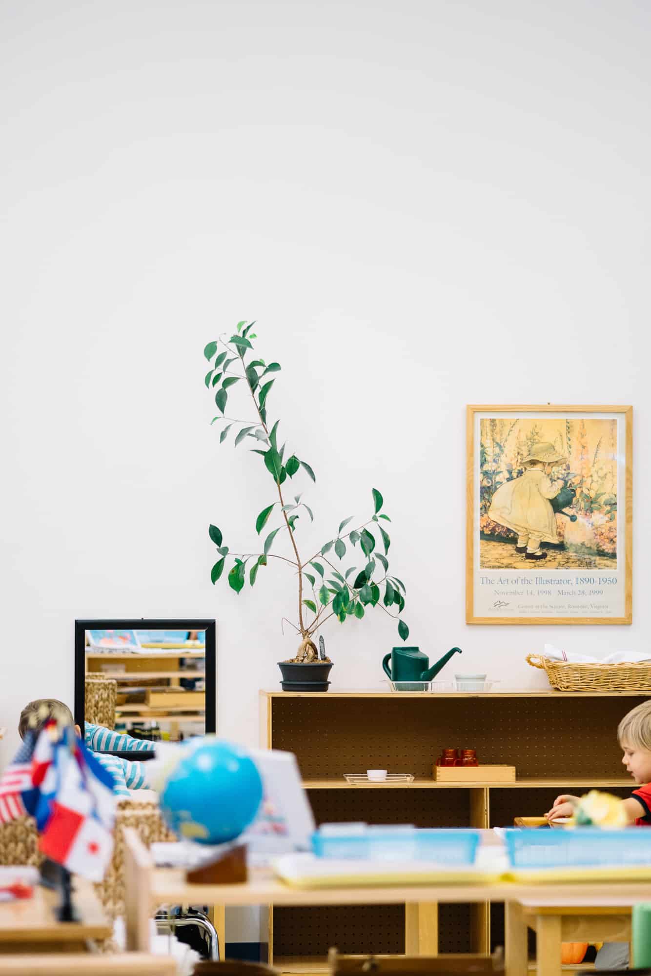 Montessori classroom shelves