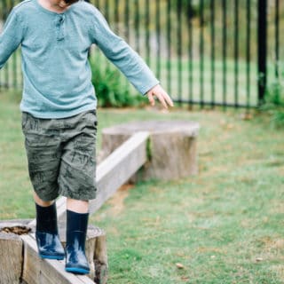 Montessori balance beams playground rain boots