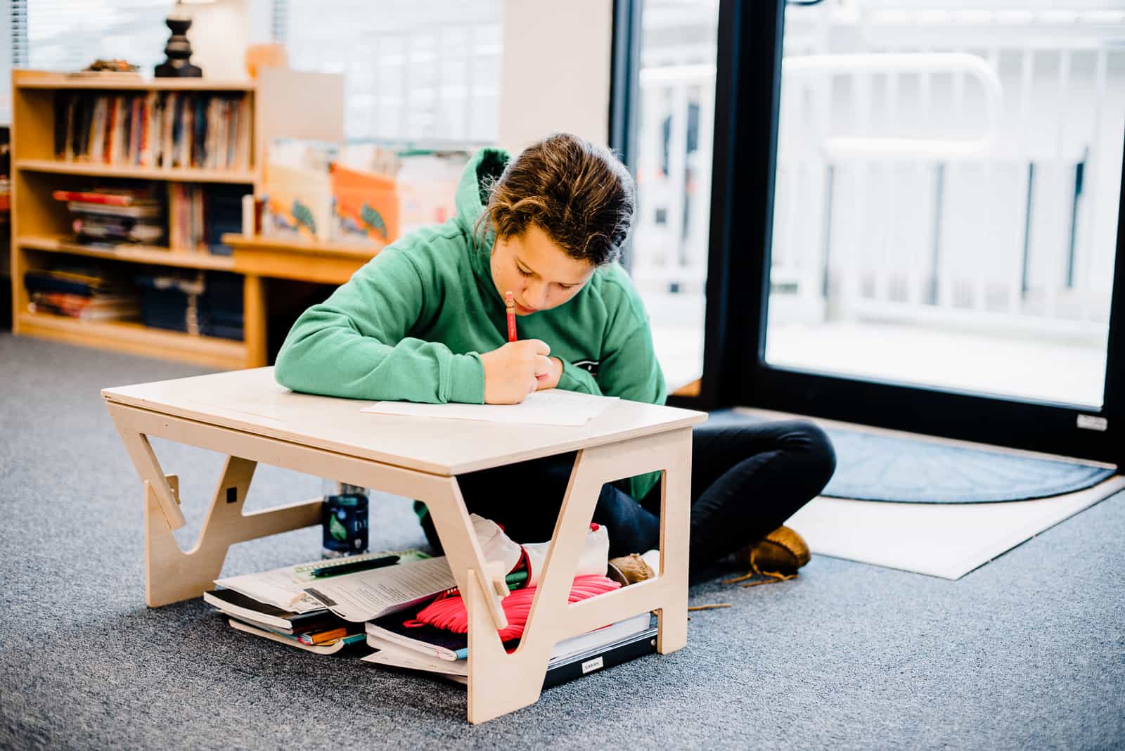 upper elementary student working independently montessori